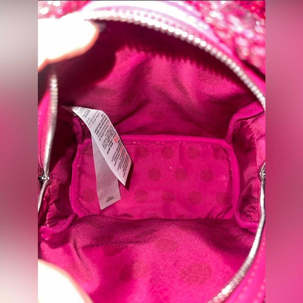 Disney parks Loungefly Magenta hot pink sequin backpack & ears - Picture 7 of 11